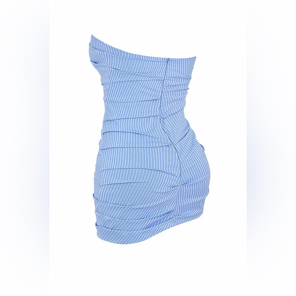 NWT Mistress Rocks Striped Ruffle Mini Dress Blue Size Small - Picture 9 of 10